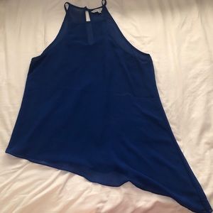 Asymmetrical royal blue top